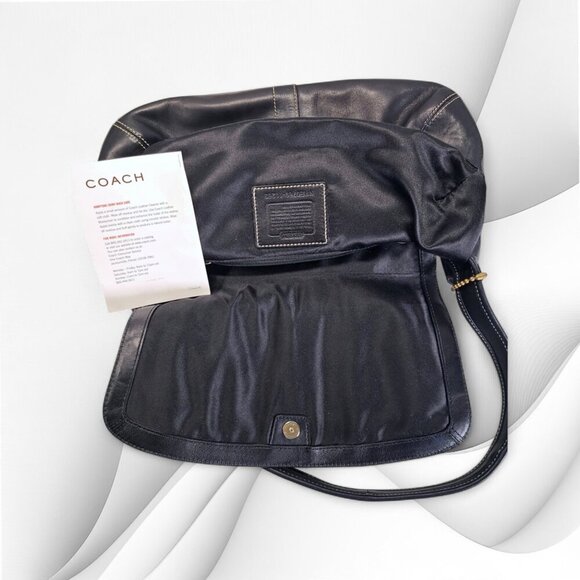 COACH Vintage Ergo Belted Flap Bag in black - Picture 9 of 12